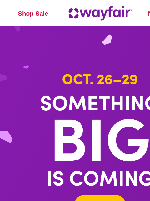 wayfair newsletter: KITCHEN ISLANDS 📅 📣 WAY DAY returns OCTOBER 26. ...