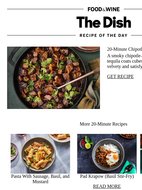 foodandwine newsletter: Chipotle Butter Steak Bites