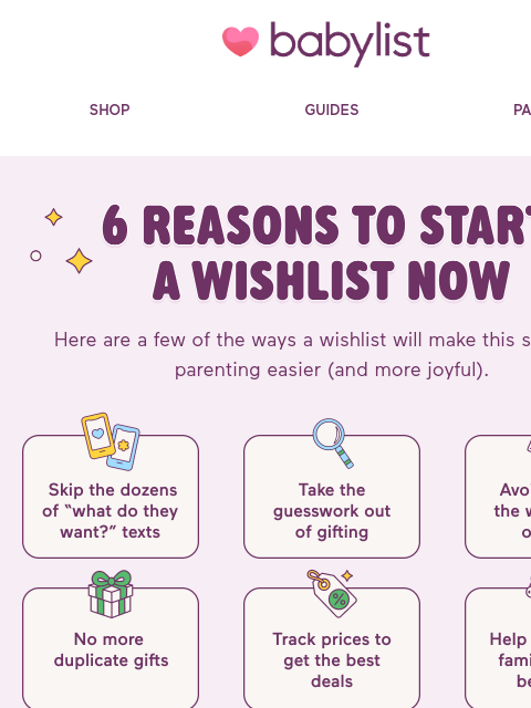 babylist newsletter: The cure for holiday chaos: A wishlist