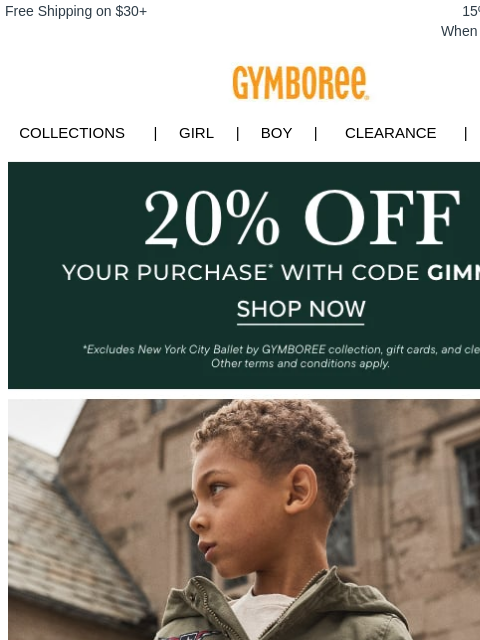 gymboree newsletter: Limited Time โ 20% Off Your Purchase!