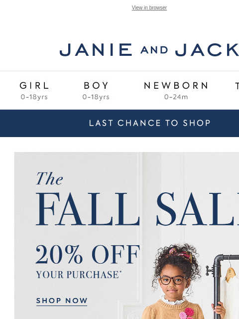 janieandjack newsletter: Our Fall Sale is back (but not for long)