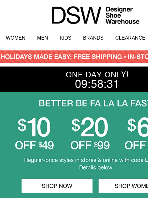 dsw newsletter: Psst...use this $10 off on something NEW