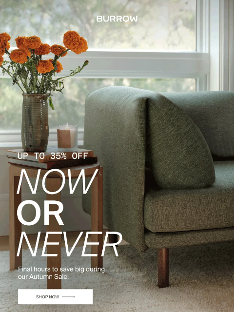 burrow newsletter: LAST CALL: up to 35% off