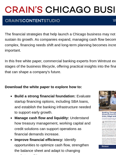 craincontentstudio newsletter: 5 financial stages every Chicago business navigate...