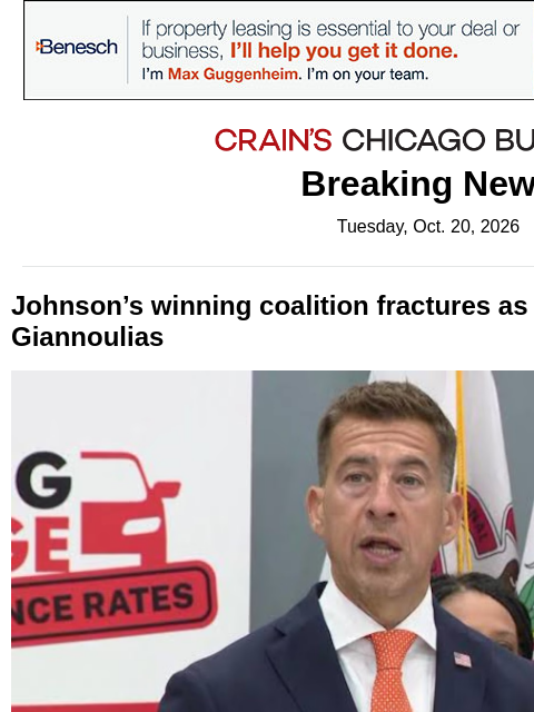 crainalerts newsletter: Giannoulias wins two key union endorsements