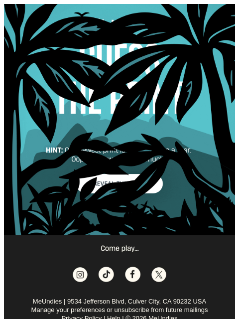 meundies newsletter: NEW PRINT DROP