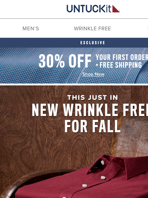 untuckit newsletter: New Wrinkle-Free Styles Added!