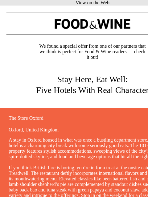 meredith newsletter: Correction: Stay Here, Eat Well: Five Hotels With ...