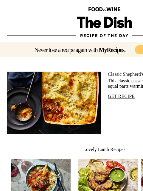 foodandwine newsletter: Classic Shepherd's Pie