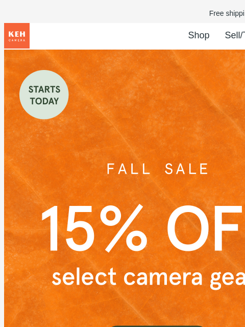 Shop our Fall Sale for 15% off select camera gear with code SV24 at checkout! Free shipping on orders $75+ KEH logo Shop Sell/Trade Blog Select Camera Gear Sale Use promo code SV24 at checkout. Offer