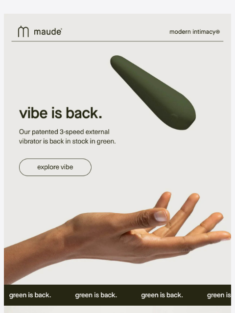 getmaude newsletter: back in stock.