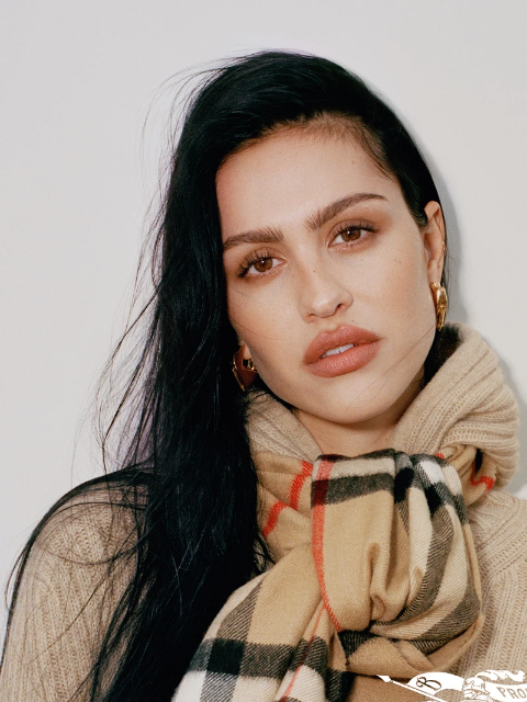 burberry newsletter: Amelia Gray in the Burberry Check scarf