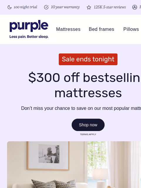 purple newsletter: Last warning: sale ends TONIGHT