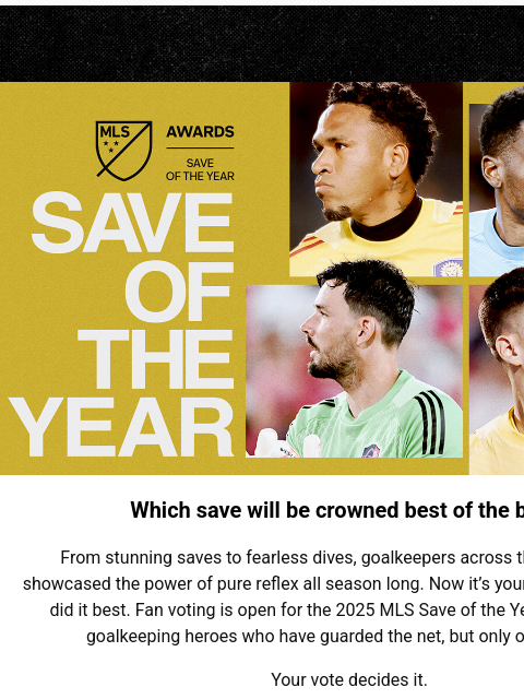 mlssoccer newsletter: Vote now for 2025 MLS Save of the Year