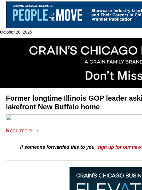 crainalerts newsletter: New Buffalo lakefront home hits market