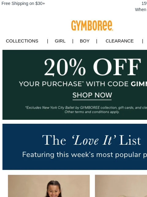 gymboree newsletter: Tick Tock โฐ... FINAL Hours for 20% Off Purchase!