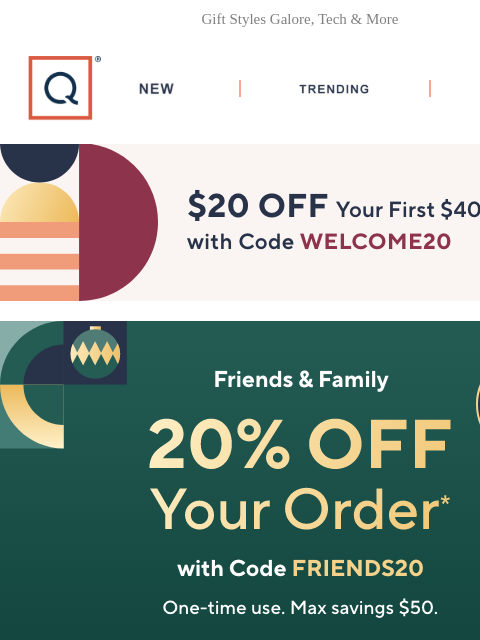 qvcemail newsletter: 20% Off for Friends & Family