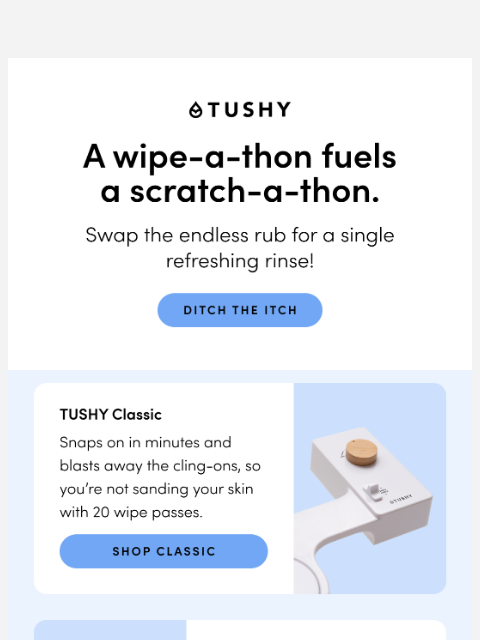 hellotushy newsletter: Ditch the itch 🚫🧻