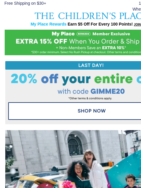 childrensplace newsletter: New. Holiday. Arrivals. 50-60% OFF (YAY!!!)  🎉