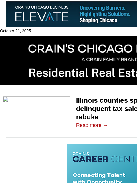 crainalerts newsletter: Counties split over delinquent tax sales