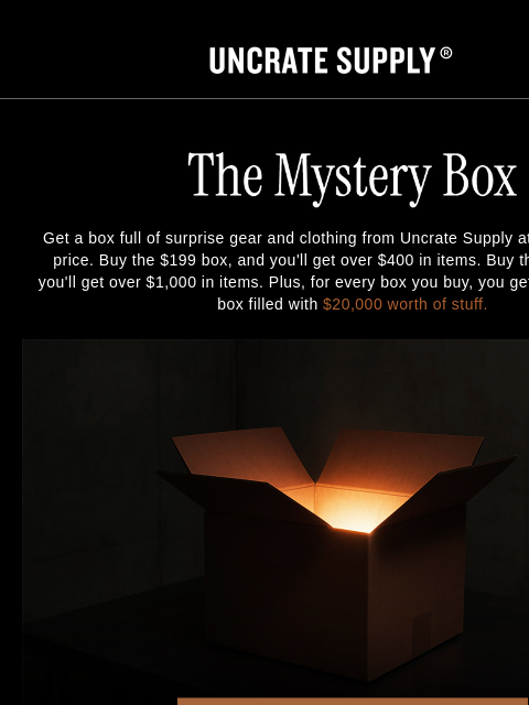 uncrate newsletter: The Mystery Box