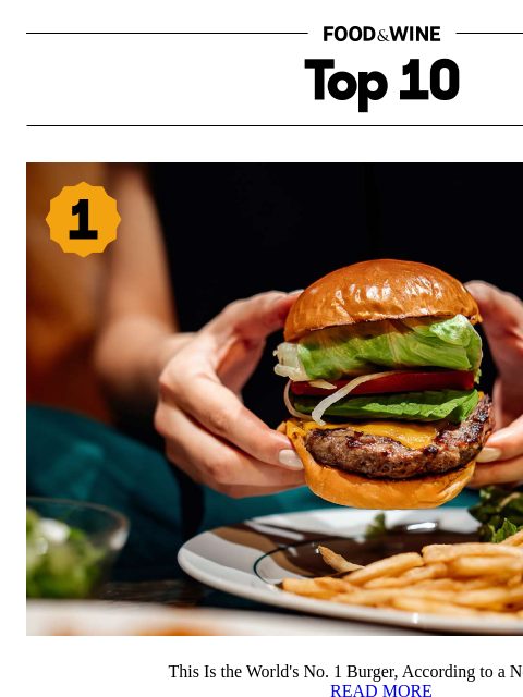 foodandwine newsletter: The World's No. 1 Burger Isn't in the US