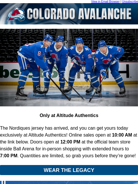 thecoloradoavalanche newsletter: 🧊THE NORDIQUES JERSEY RETURNS