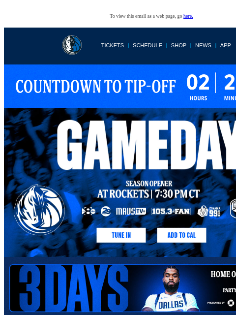 mavsmail newsletter: Gameday Guide: Mavs vs Rockets