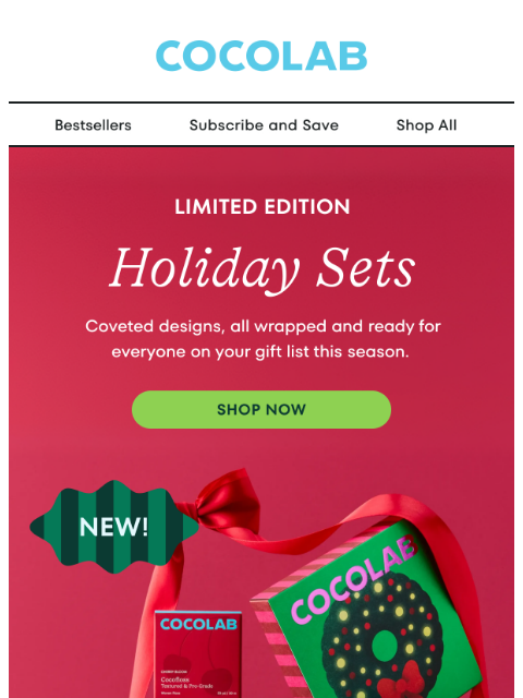 cocolab newsletter: Holiday sets have arrived