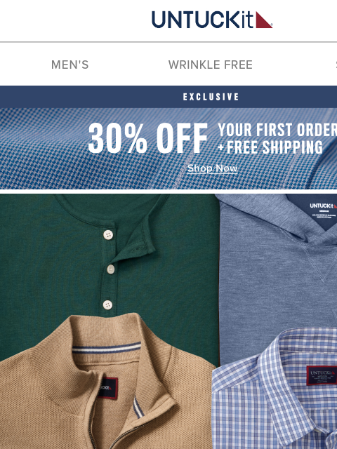 untuckit newsletter: 30% Off Fall’s Bestsellers 🍂👖