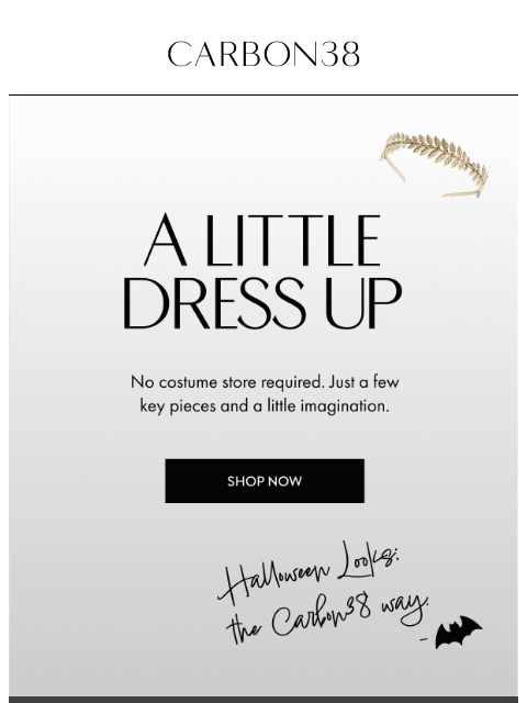 carbon38 newsletter: Halloween looks, no store required.