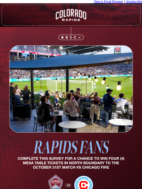 thecoloradorapids newsletter: Share Your Feedback for a Chance Win Tickets to 10...