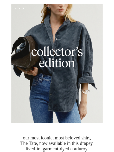 ayr newsletter: limited edition | THE shirt...in corduroy