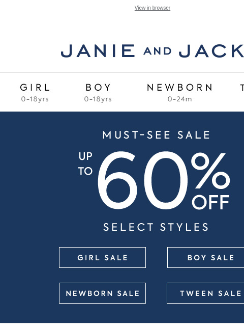 So many wear-now looks to love. View in browser Stores Janie and Jack Girl Boy Newborn Tween Janie and Jack Girl Boy Newborn Tween Girl Boy Newborn Girl Newborn Boy Accessories Sale Gift Services Refer