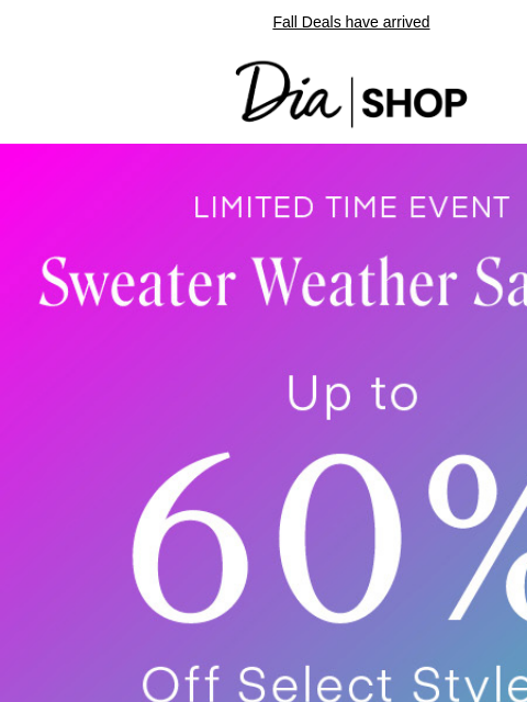 Fall Deals have arrived Dia & Co Shop Shop the Sale Style freedom through a life well-lived. TOPS DRESSES NEW ARRIVALS SALE Recipient: brands.news.subscription@gmail.com View in Your Browser Our