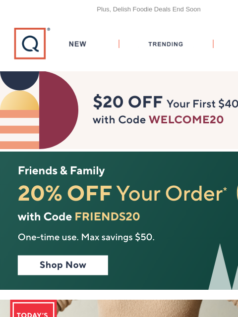 qvcemail newsletter: Get 20% Off + Our Place TSV® + Get $20 Off