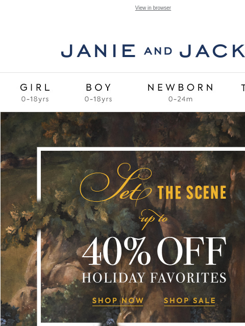 janieandjack newsletter: Take up to 40% off our dresses of the season