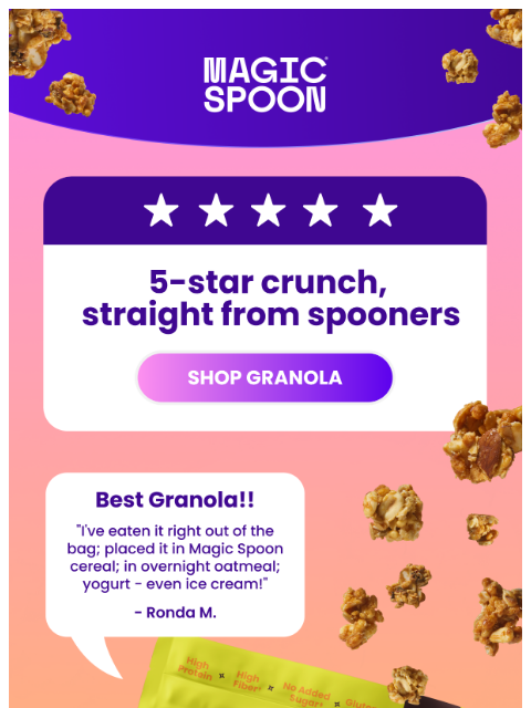 magicspoon newsletter: SPOILER: Spooners are very into this granola