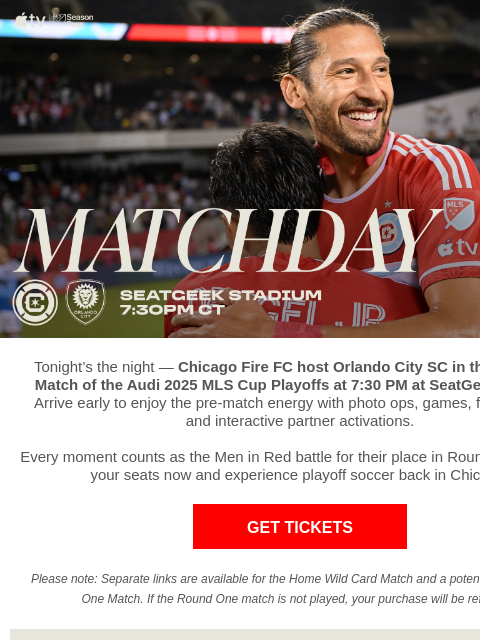 chicagofirefc newsletter: TONIGHT: Chicago Fire vs Orlando City SC