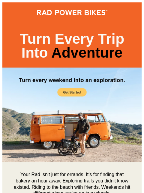 radpowerbikes newsletter: Your weekends just got better
