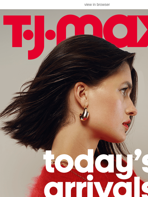 tjmaxx newsletter: Today's. Arrivals. That's it.