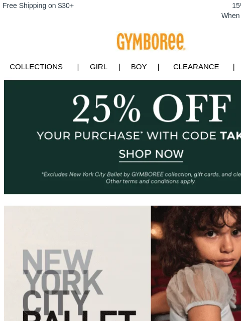 gymboree newsletter: 25% Off is Waiting For You... ๐