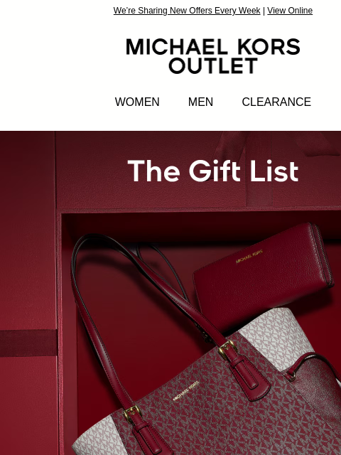 michaelkorsmail newsletter: Gift List Reveal! Buy A Bag & Wallet For $149