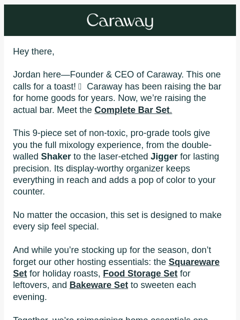 carawayhome newsletter: Cheers to Our Newest Launch 🥂