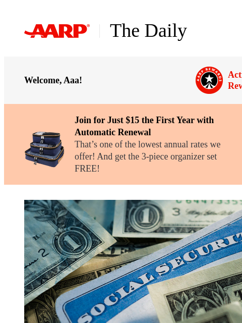aarp newsletter: The Daily — These Are the States That Tax Social S...