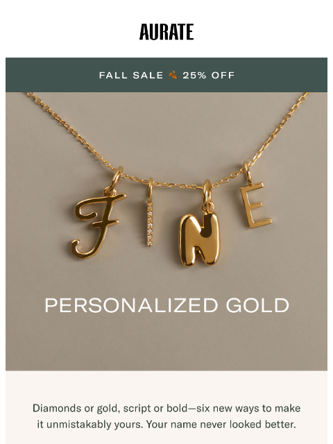 auratenewyork newsletter: NEW! PERSONALIZED PIECES