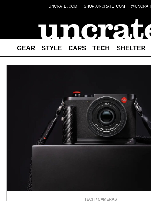 uncrate newsletter: Leica Q3 43 Formula 1 Edition Camera & more