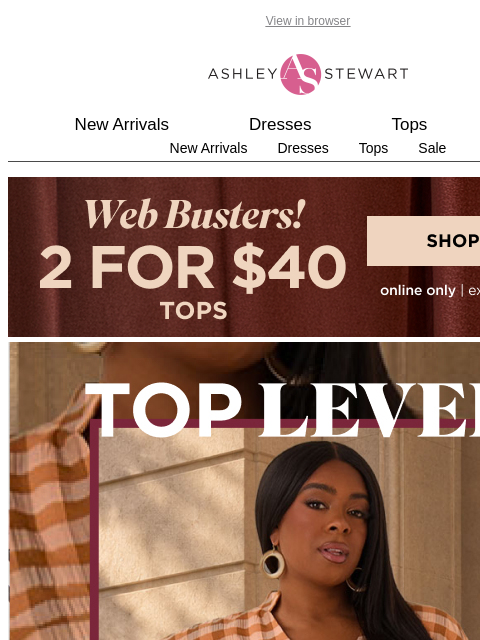ashleystewart newsletter: 📢WEB BUSTER: 2 for $40 Tops!