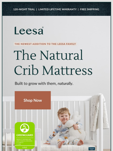 leesasleep newsletter: Special delivery! Meet our new Natural Crib Mattre...