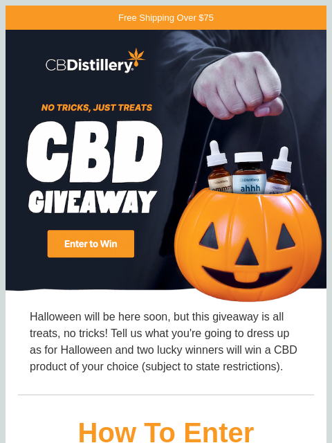 thecbdistillery newsletter: Trick or TREAT: It's A Giveaway!